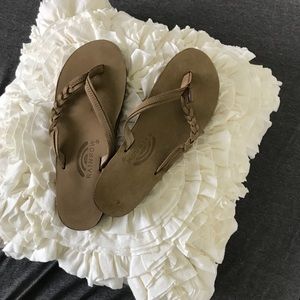 Rainbow Flirty Braided Flip Flops Sierra Brown